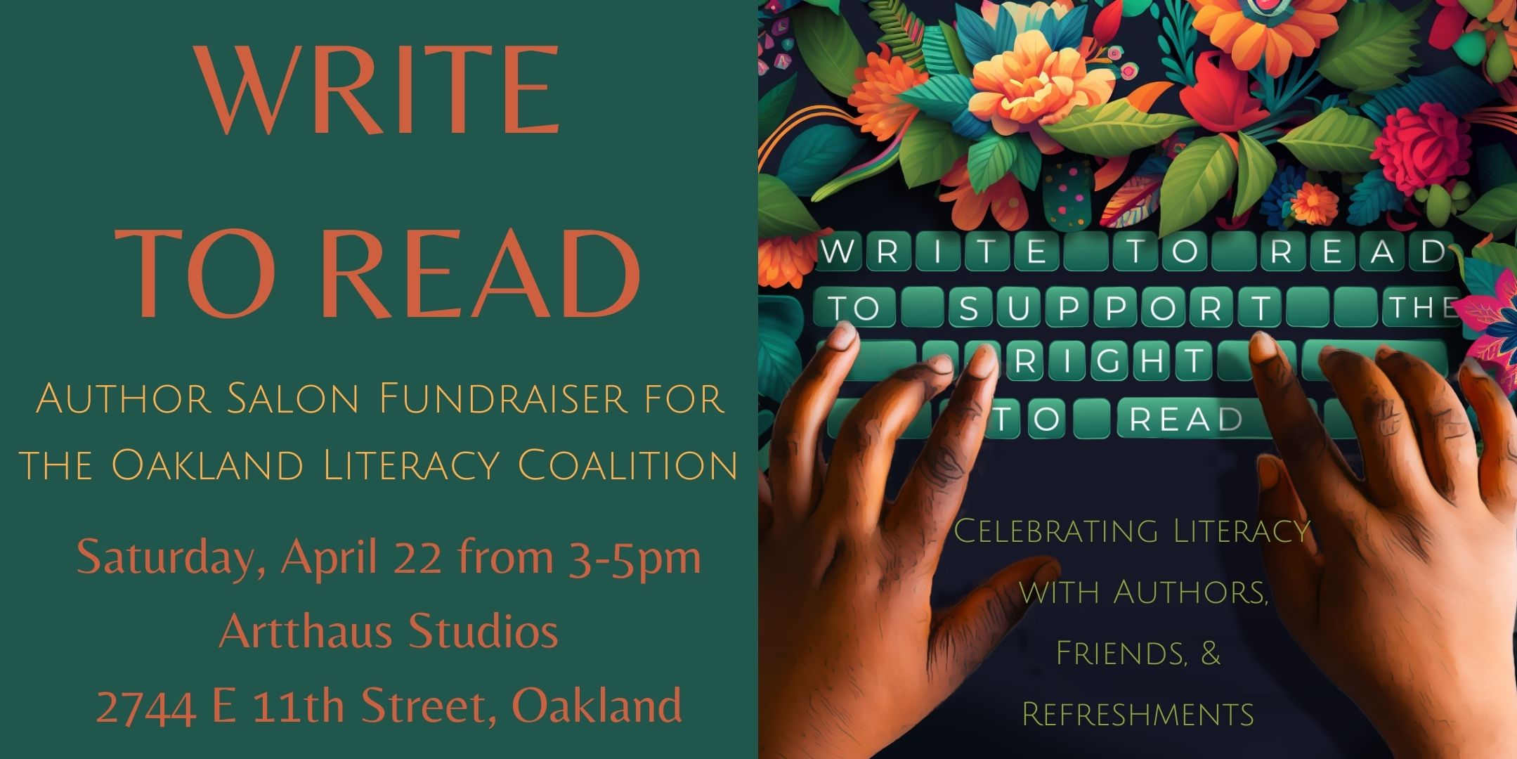 WRITE TO READ: Author Salon Fundraiser for the Oakland Literacy Coalition