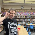 Librarian Nat Canellas in Garfield Elementary's library